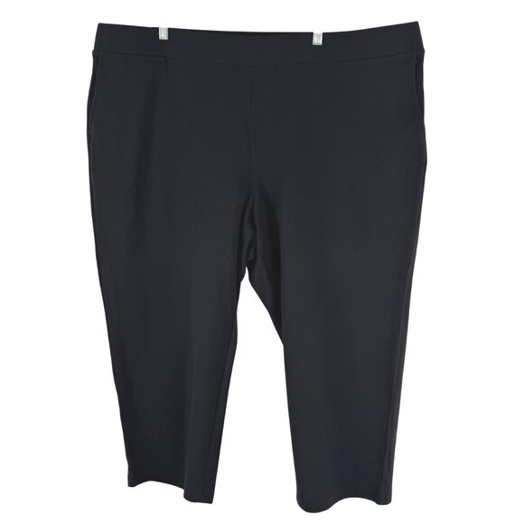 J. Jill Pure Slim Leg Cropped Pants Womens 4X Black Pima Cotton Blend PT-2448 - Picture 1 of 8